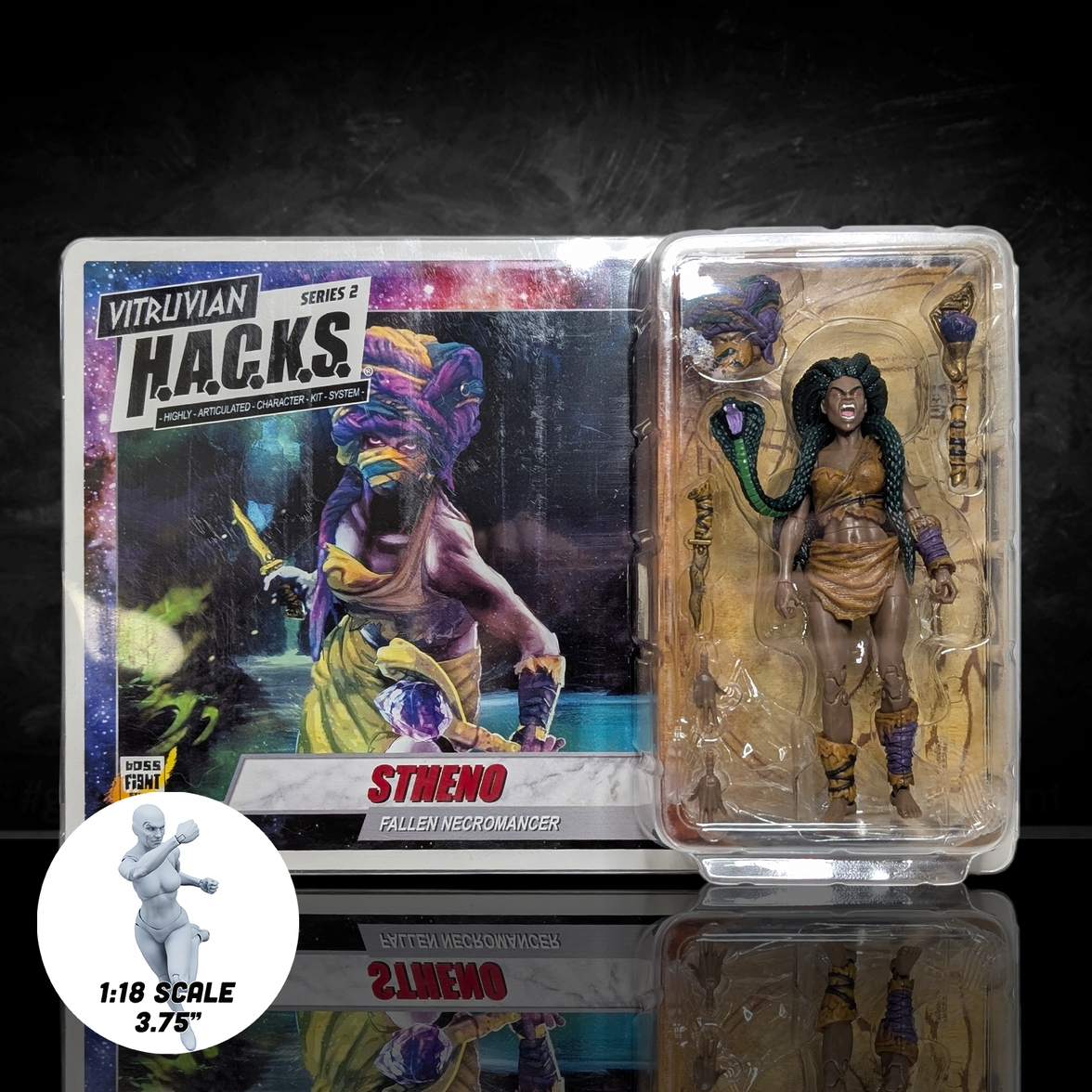 Vitruvian H.A.C.K.S. Action Figure: Stheno - Fallen Necromancer 1:18 Scale new in box by Boss Fight Studio Llc