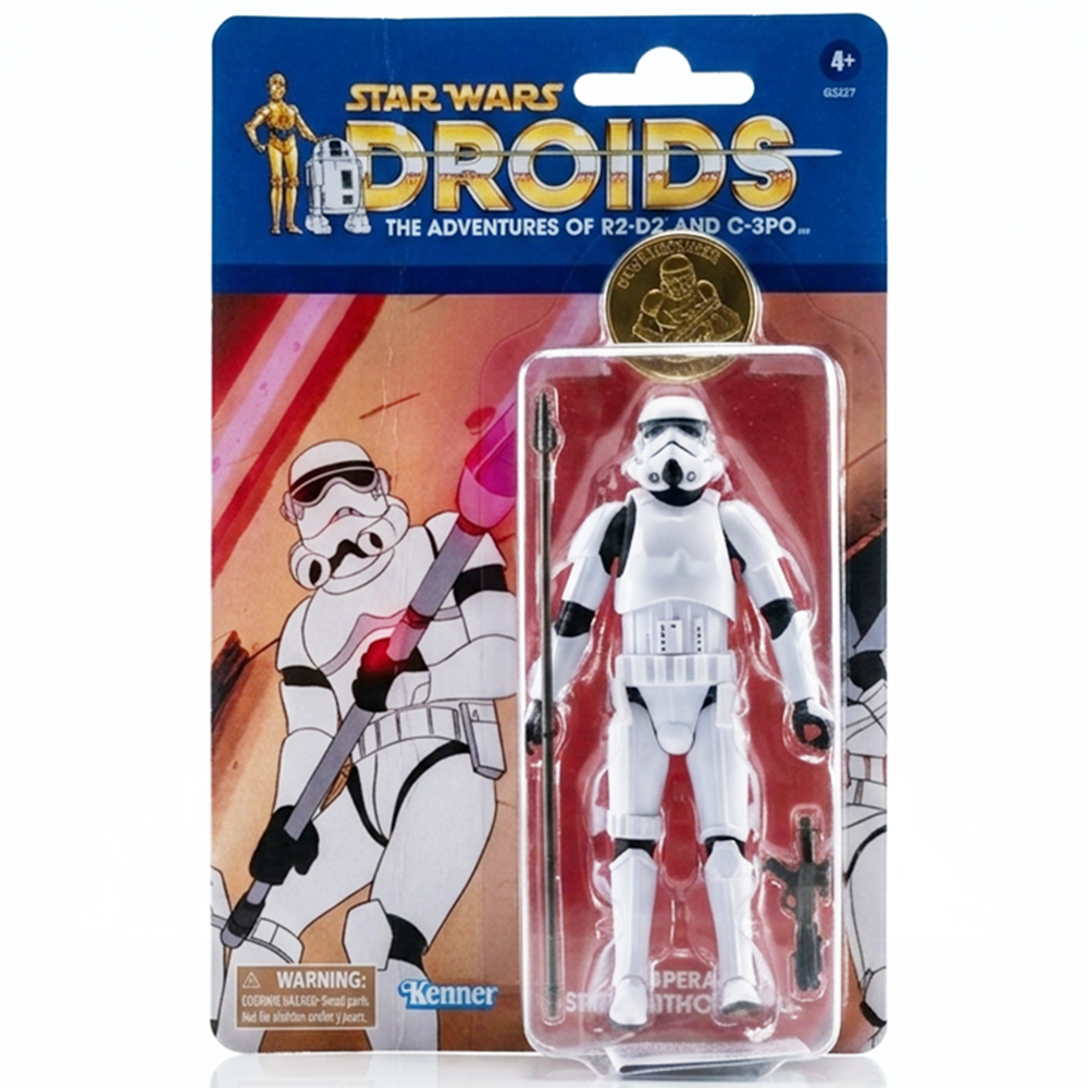Star Wars The Black Series Droids Imperial Stormtrooper Action Figure (Creased Cardback) by Hasbro in original packaging with artwork.
