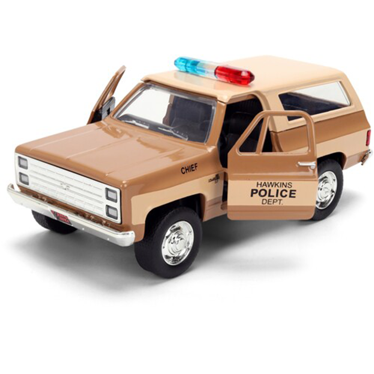 Hopper's 1980 Chevy Balzer 1:32 Scale Die-Cast Stranger Things Vehicle by Go Figment with open doors and light bar on roof