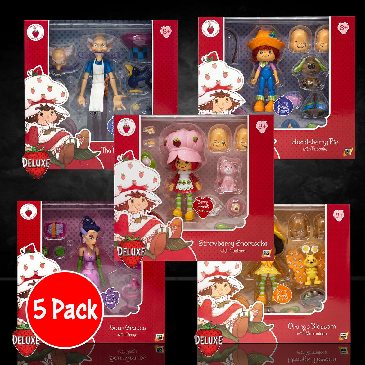 Strawberry Shortcake Deluxe Action Figures BUNDLE – 5-Pack Scented Collectible Figurines with Accessories by Boss Fight Studio Llc