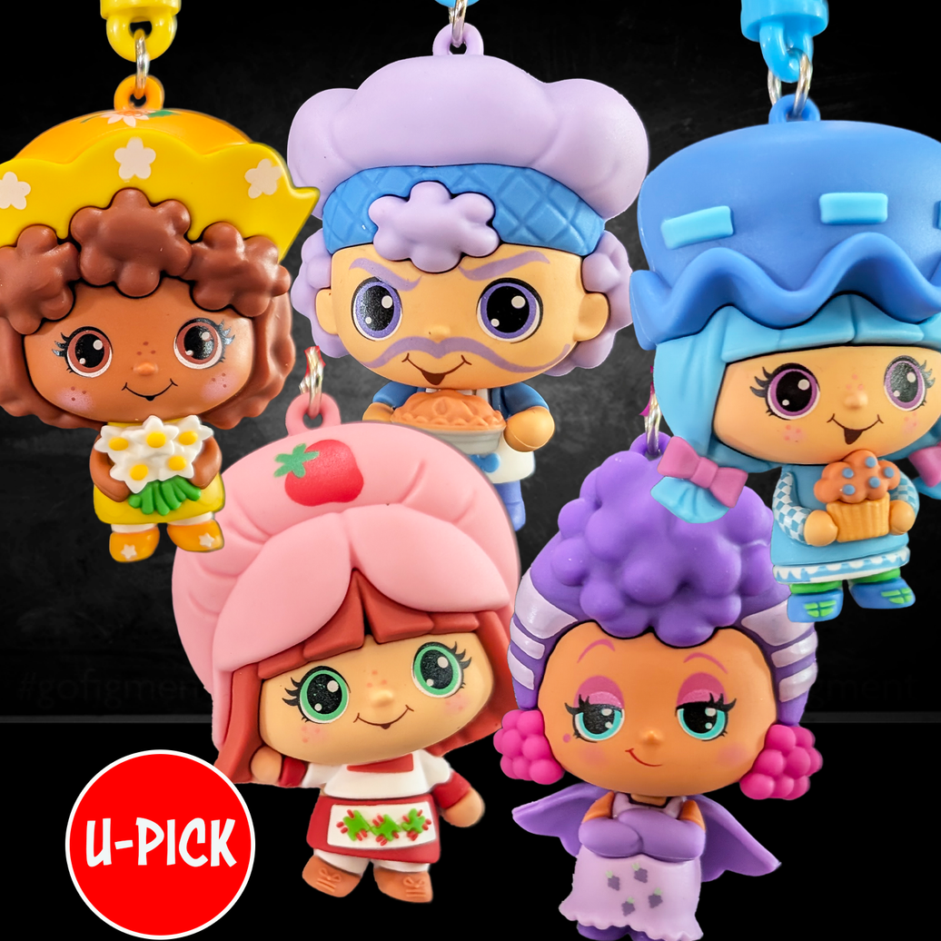 Strawberry Shortcake CheeBee U-PICK 2.5-Inch Keychain Blind Bag collectible toy by Loungefly with colorful character designs