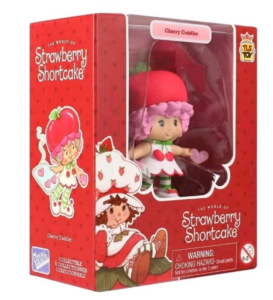 Cherry Cuddler 2.5" Strawberry Shortcake Cheebee Figure by Loyal Subjects in red packaging with character art and window box display