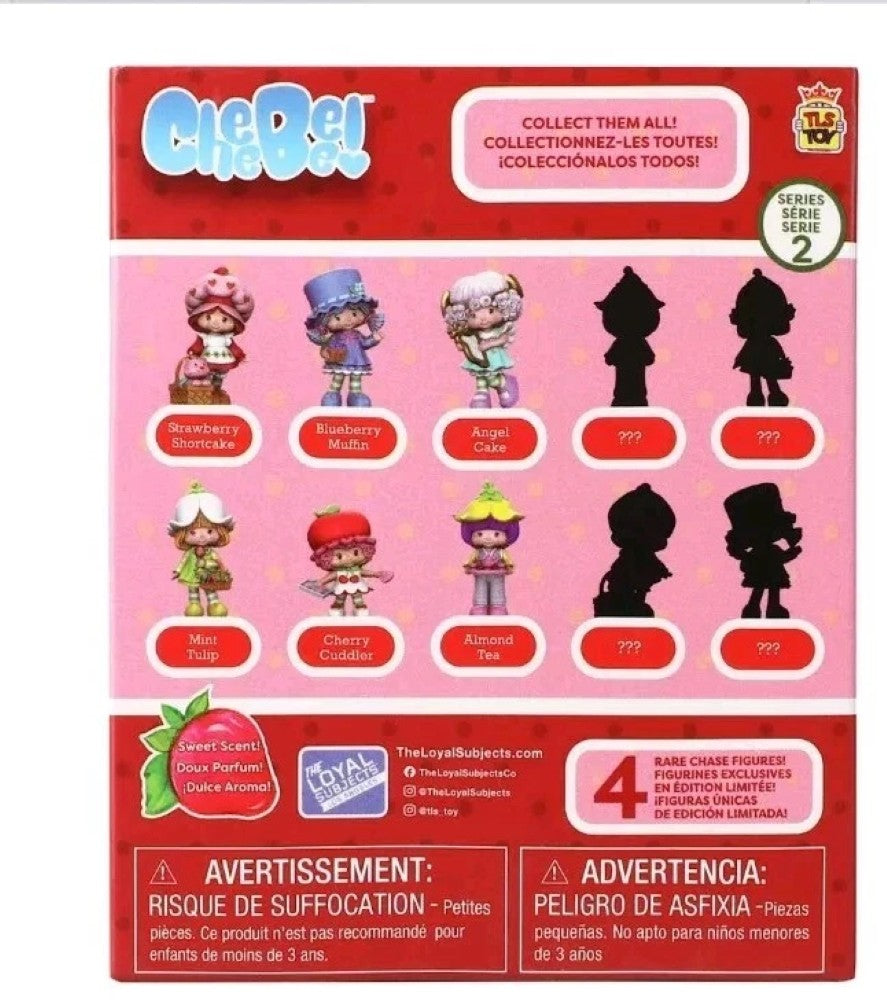 Cherry Cuddler 2.5" Strawberry Shortcake Cheebee Figure from Loyal Subjects collectible toy display card.