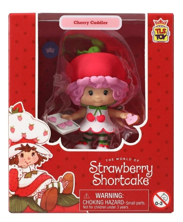 Cherry Cuddler 2.5" Strawberry Shortcake Cheebee Figure by Loyal Subjects in red strawberry-themed packaging