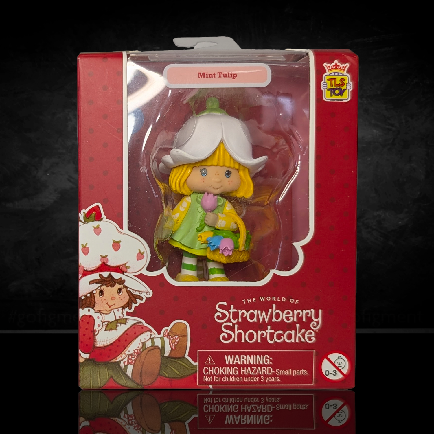 Strawberry Shortcake 2.5" Mint Tulip Cheebee Figure by Loyal Subjects in red themed collectible packaging.