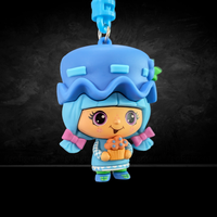 Strawberry Shortcake CheeBee U-PICK 2.5-Inch Keychain Blind Bag by Loungefly featuring blue hat and holding cupcake collectible toy