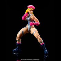 Jada Toys Ultra Street Fighter II Cammy in pink and silver 6-inch action figure in fighting pose
