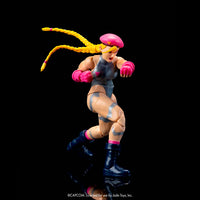 Jada Toys Ultra Street Fighter II Cammy Player 2 6-inch action figure in pink and silver outfit with braided hair