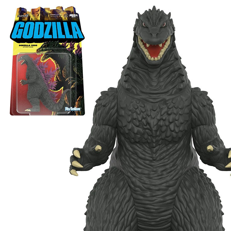 Godzilla 2000 action figure by Super7 in original packaging with detailed sculpt and articulation