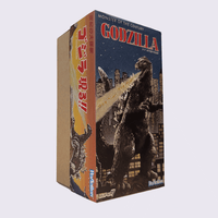 Super7 Toho ReAction Wave 1 Godzilla Marusan Tin 3.75-inch retro style action figure box packaging front and side view