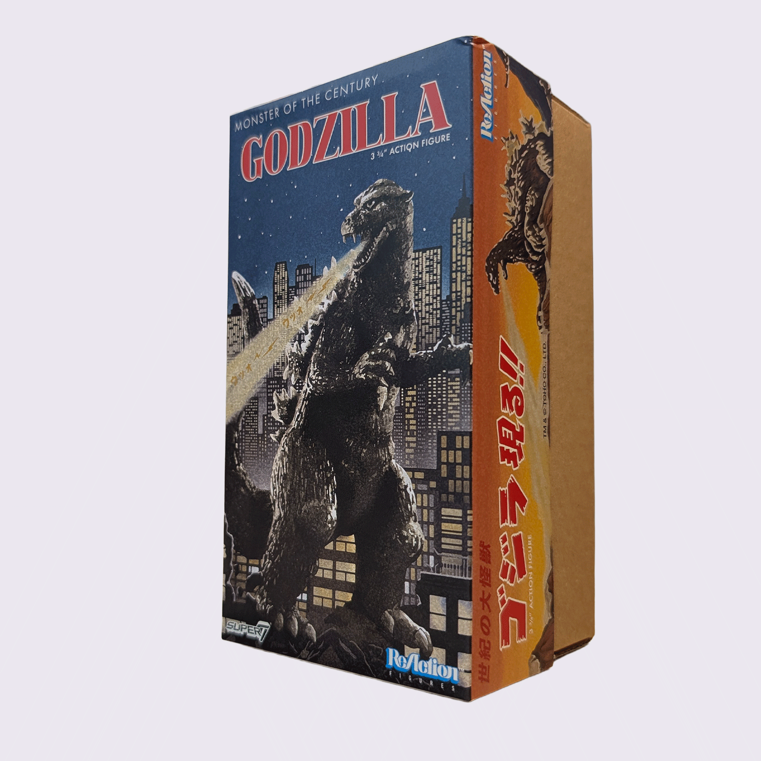 Super7 Toho ReAction Wave 1 Godzilla Marusan Tin 3.75 inch retro style action figure box packaging
