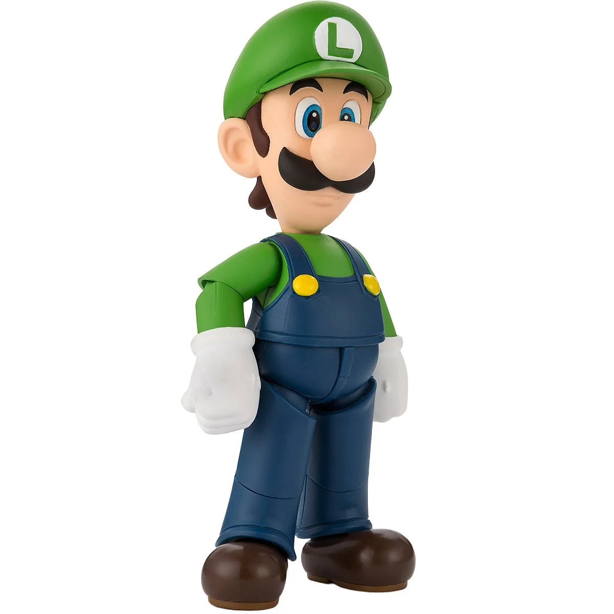 Super Mario Bros Luigi S.H.Figuarts Action Figure by Bandai Tamashii Nations in green and blue outfit by SH Figuarts