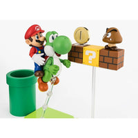 Super Mario Bros S.H.Figuarts Complete 3 Action Figures and Playset by Bandai Tamashii Nations with Mario, Yoshi, and Goomba