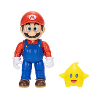 The Super Mario Galaxy Movie Mario 5-Inch Scale Action Figure by JAKKS PACIFIC with yellow star collectible accessory