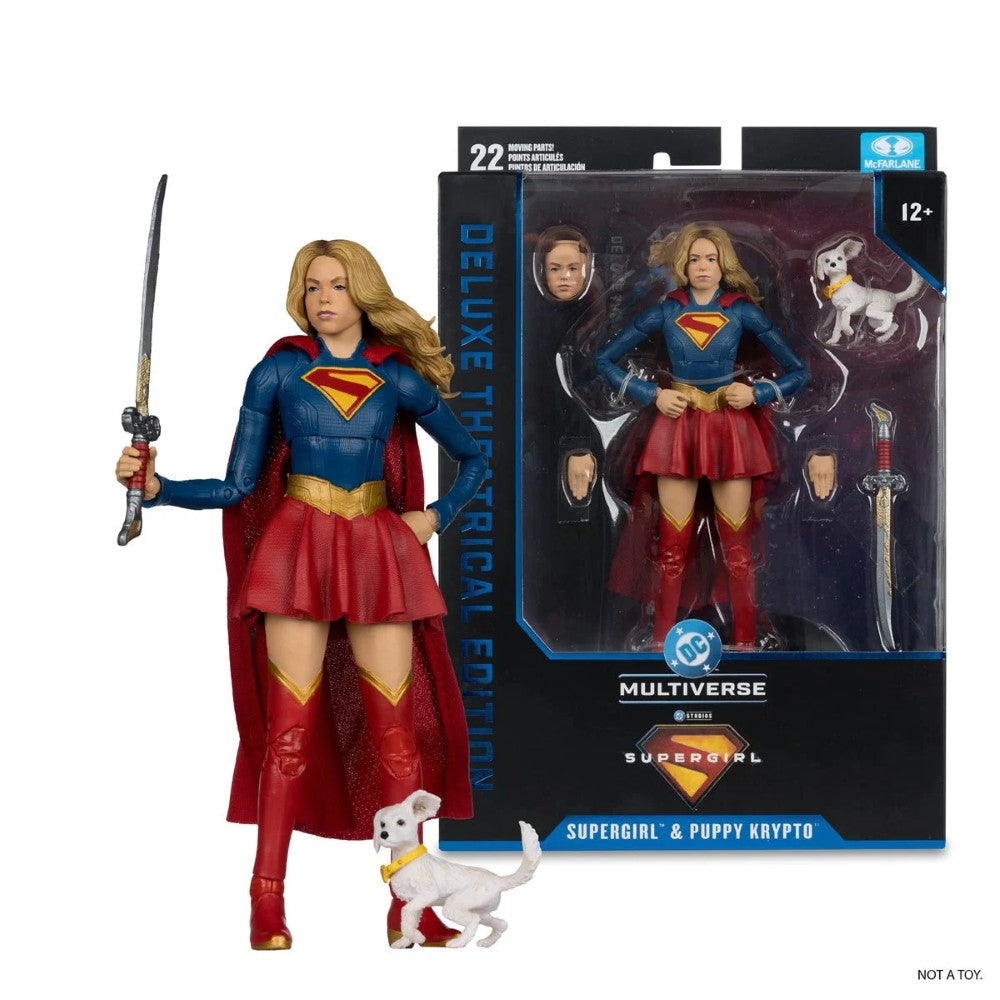 Supergirl and Baby Krypto DC Multiverse Deluxe Theatrical Edition Figure McFarlane Toys new in box collectible set