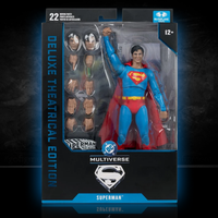 McFarlane Toys DC Multiverse Superman: The Movie 1978 Superman 7" Action Figure with extra hands and heads in packaging