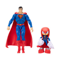DC x Sonic the Hedgehog Multipack - Superman & Knuckles as Superman Action Figures by Go Figment, new in box collectible set