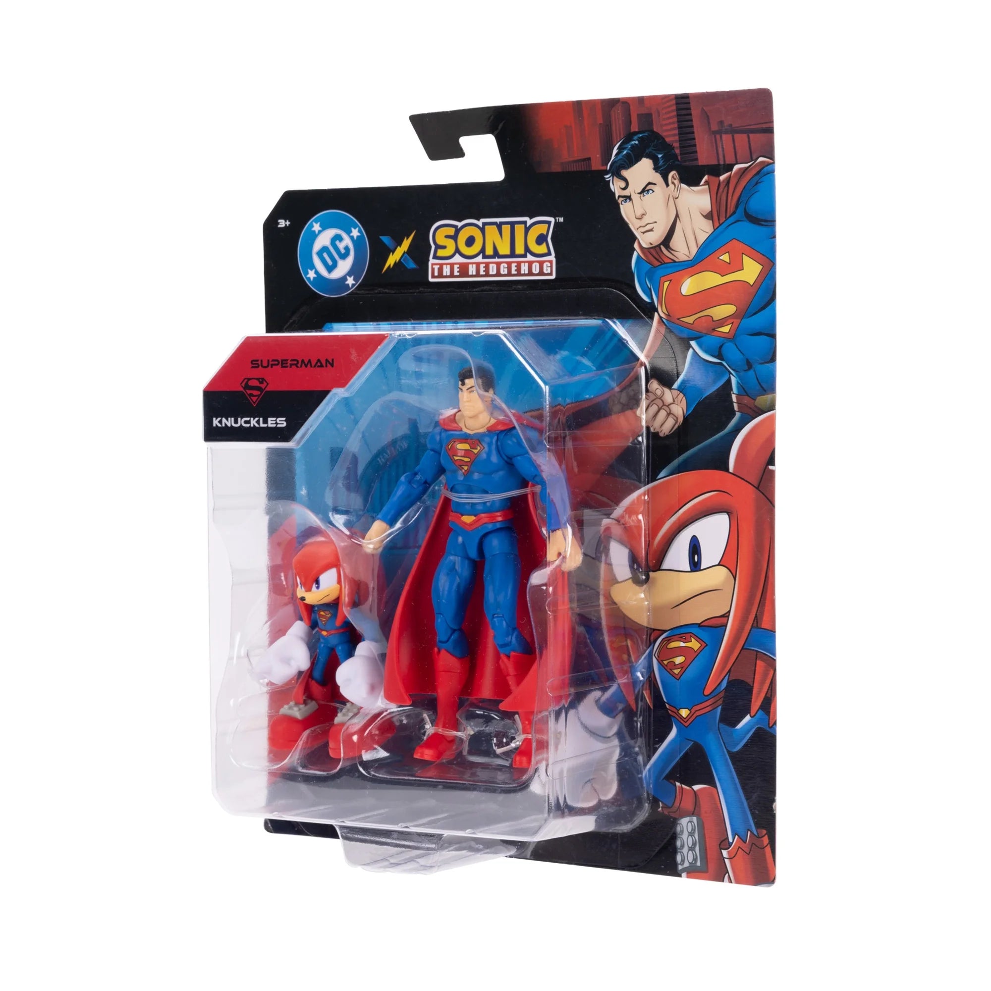 DC x Sonic the Hedgehog Multipack - Superman & Knuckles as Superman Action Figures by Go Figment new in box 5-inch scale