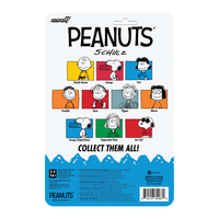 Snoopy Suppertime Peanuts ReAction Wave 09 Action Figure Super7 new in box collectible packaging back view with characters list