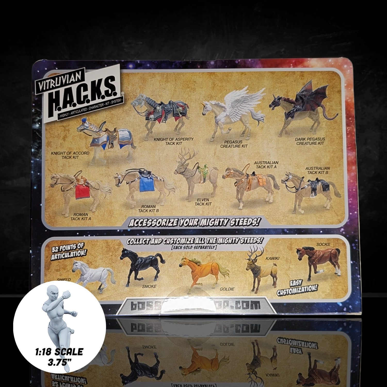Mighty Steeds - Roman Tack Kit – BLUE Action Figure Accessories by Boss Fight Studio Llc new in box 1:18 scale