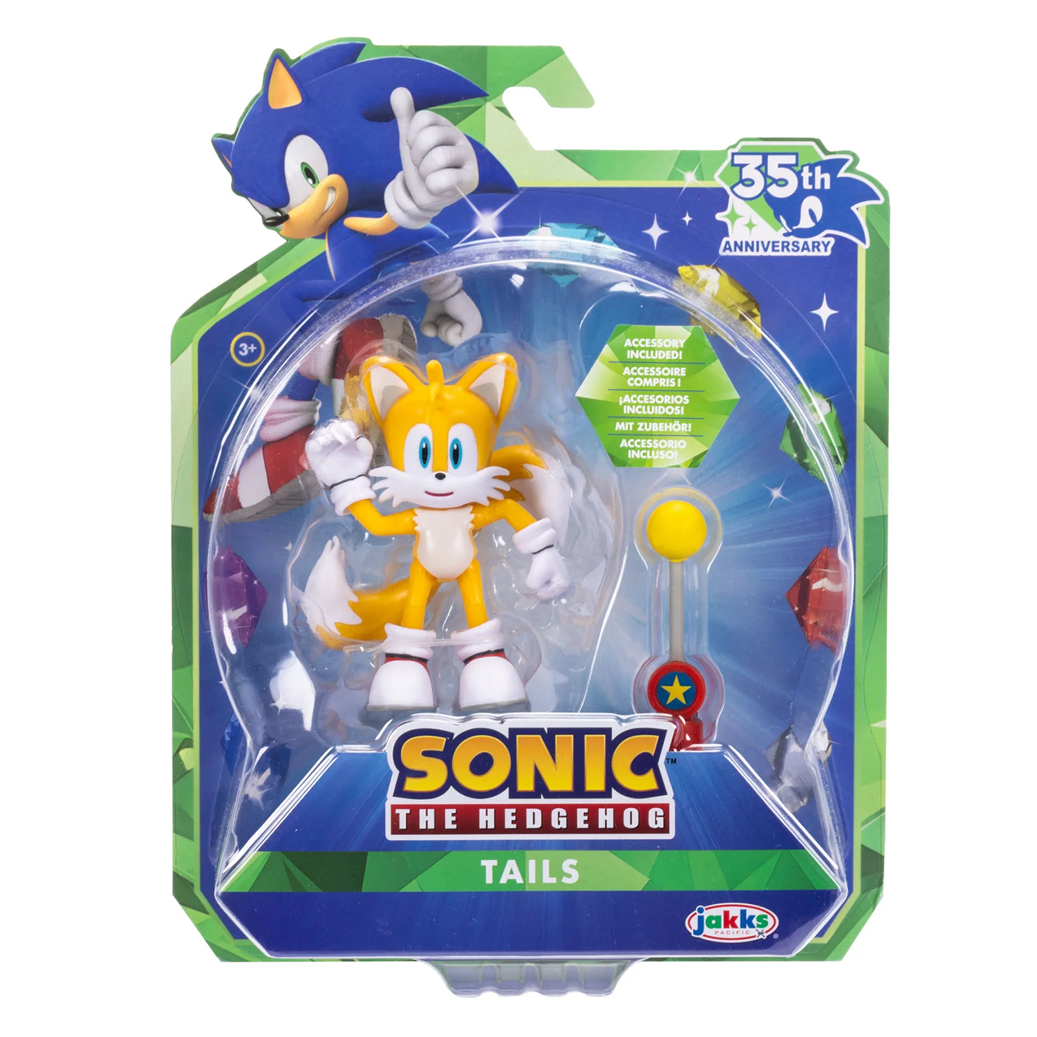 Tails Sonic the Hedgehog Collector's 35th Anniversary Edition Action Figure – 4in Articulated Figure Wave 23 by Jakks Pacific in package