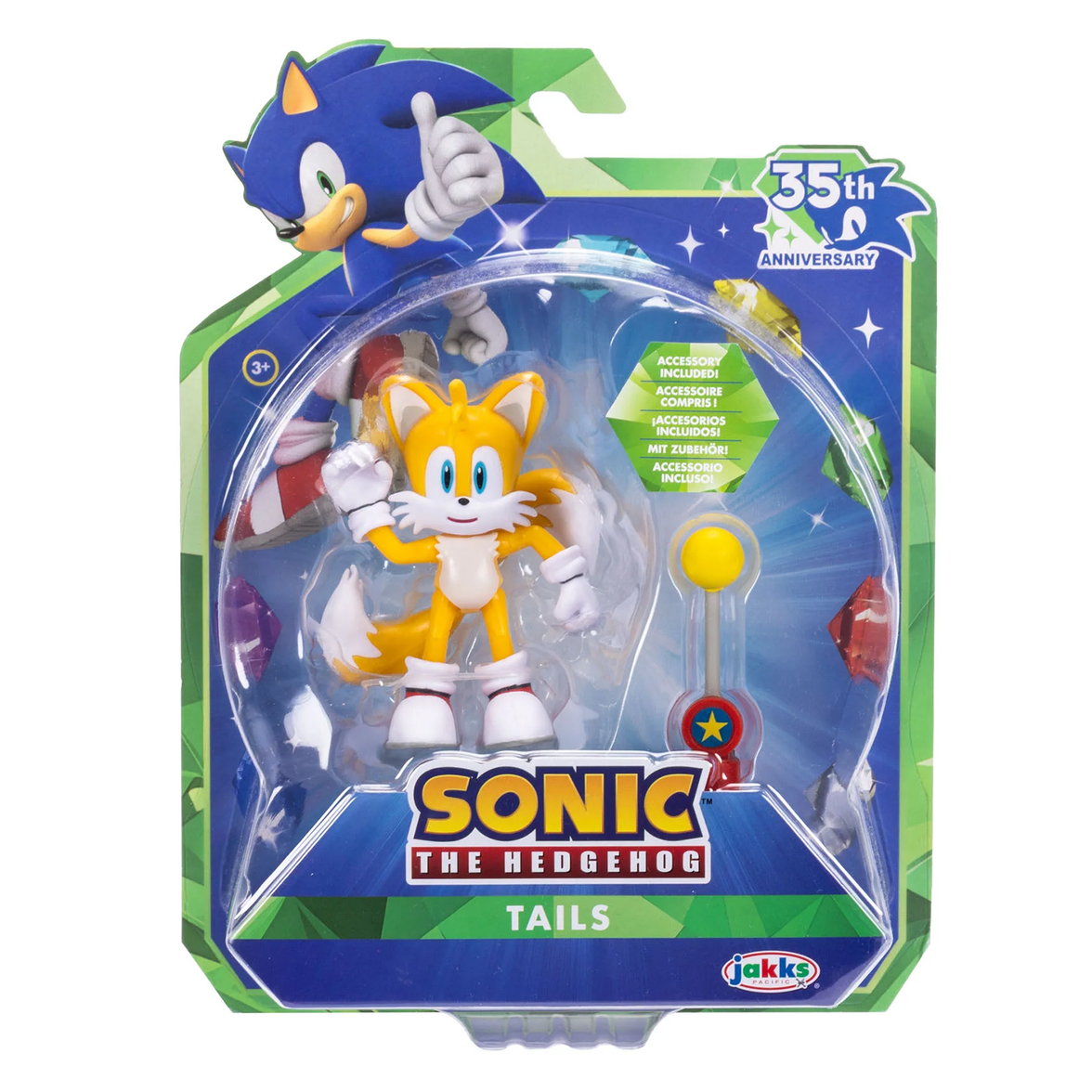 Tails Sonic the Hedgehog Collector's 35th Anniversary Edition Action Figure – 4in Articulated Figure Wave 23 by Jakks Pacific in package