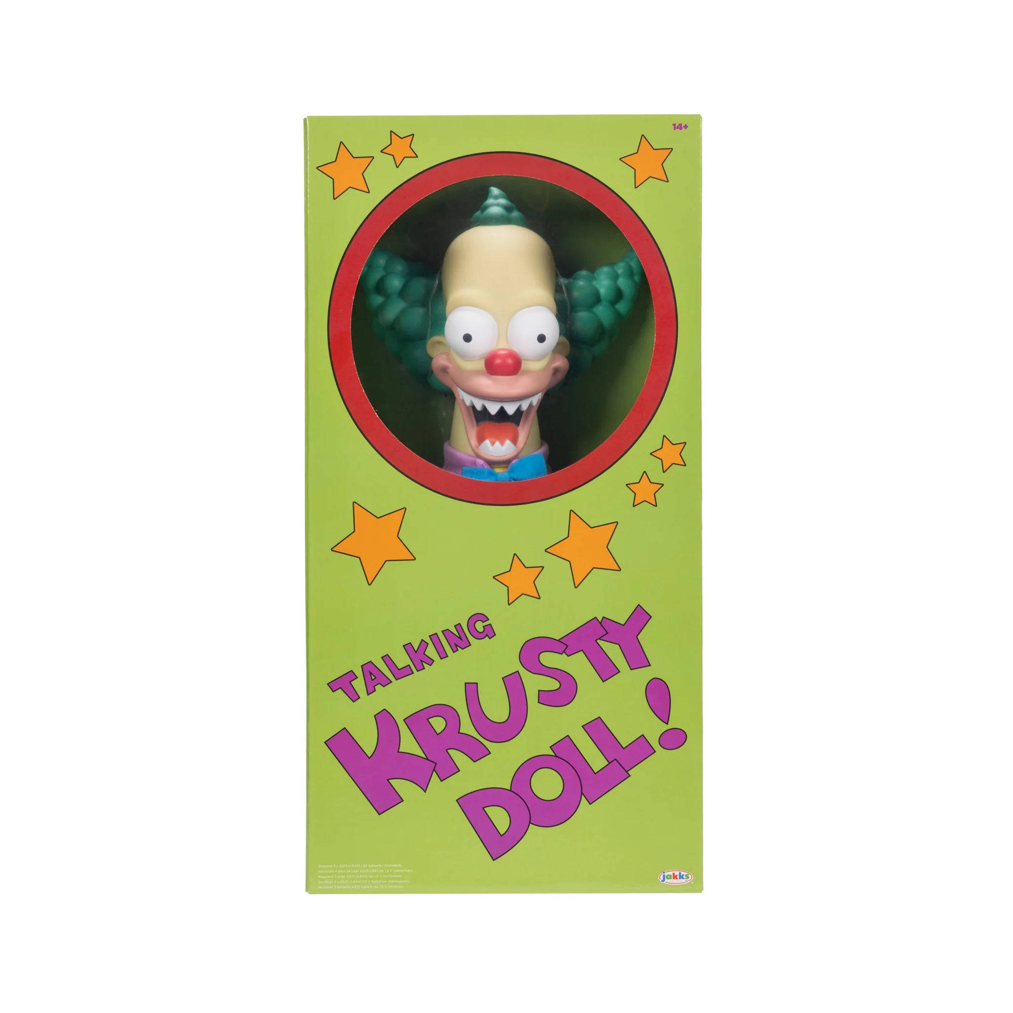 Talking Krusty Doll 15" Action Figure The Simpsons Pull String 10+ Phrases