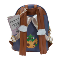 Disney Tangled 2026 Loungefly Cosplay Mini-Backpack In Hand with Pascal design and brown adjustable straps by Loungefly