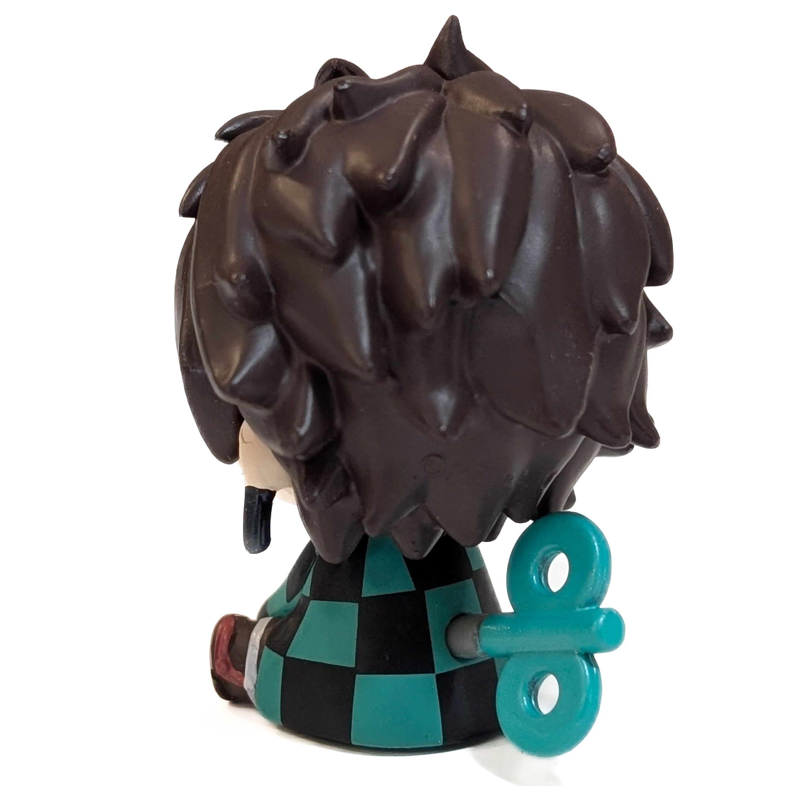 Demon Slayer Petatto Clockwork Mini Figures U-Pick Bushiroad Character Choice by Go Figment showing figure back with wind-up key and checkered outfit