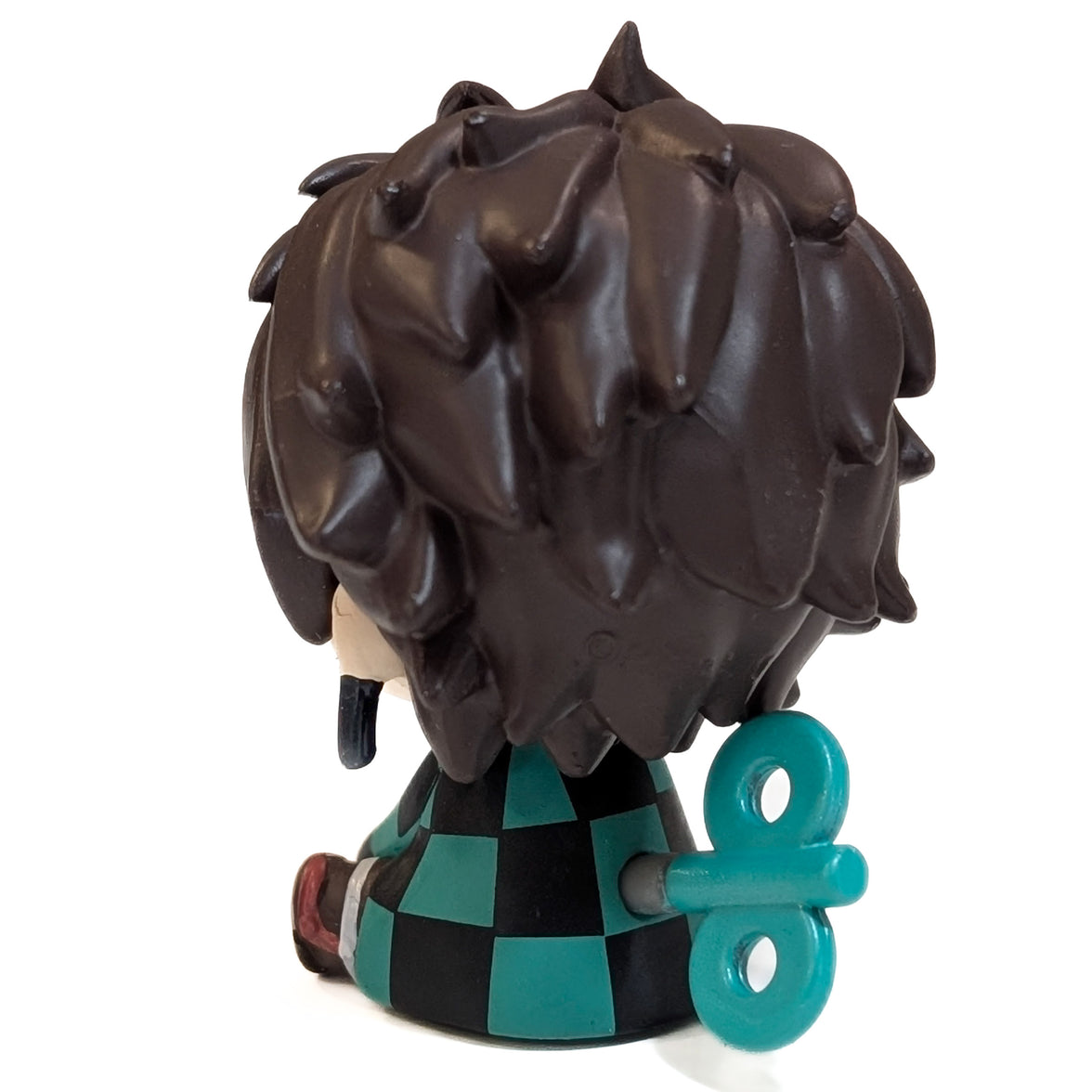 Demon Slayer Petatto Clockwork Mini Figures U-Pick Bushiroad Character Choice by Go Figment showing figure back with wind-up key and checkered outfit