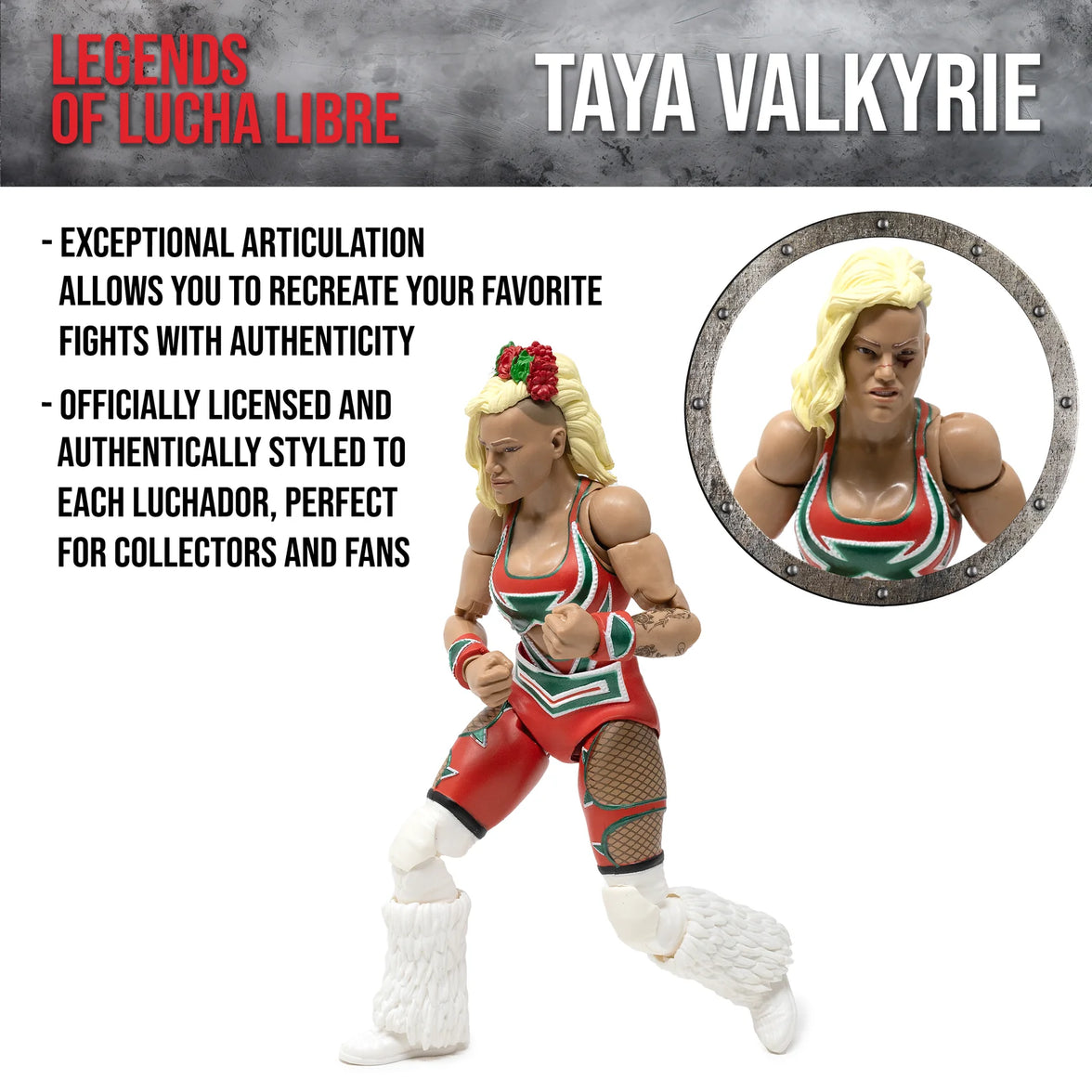 Taya Valkyrie with Prince Presley Legends of Lucha Libre Premium 1:12 Scale 6" Action Figure by Boss Fight Studio Llc new in box