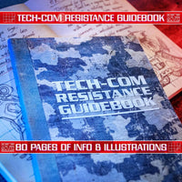 Tech-Com Resistance Guidebook with weathered blue cover and handwritten notes from Doctor Collector’s Terminator Connor Files set