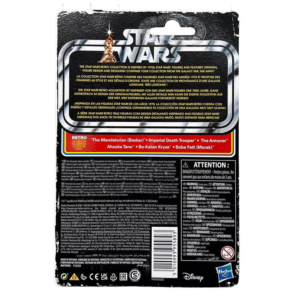 The Armorer Star Wars Retro Collection Action Figure in case MANDO by Kenner packaged card back
