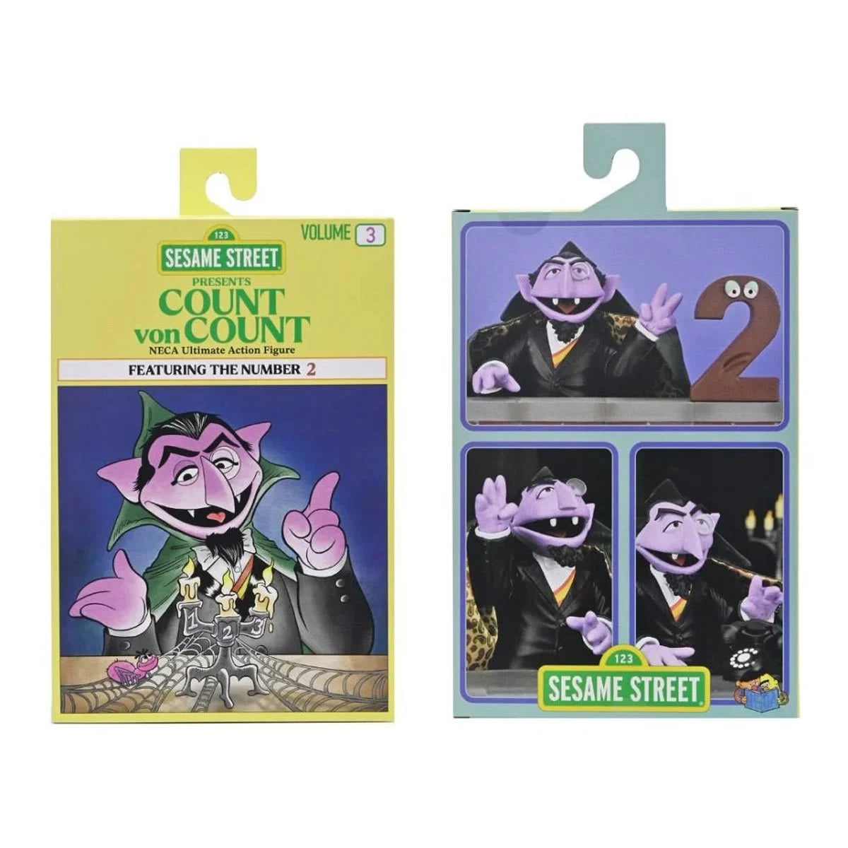 The Count - Sesame Street Ultimate NECA 7-Inch Scale Action Figure by Neca in packaging with number 2 collectible accessory