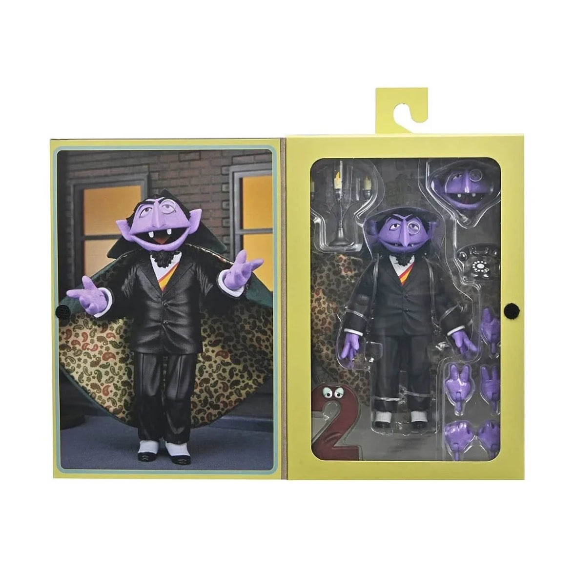 The Count - Sesame Street Ultimate NECA 7-Inch Scale Action Figure by Neca in black suit with multiple interchangeable hands new in box