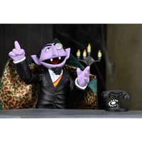 The Count - Sesame Street Ultimate NECA 7-Inch Scale Action Figure in black suit with patterned cape new in box collectible