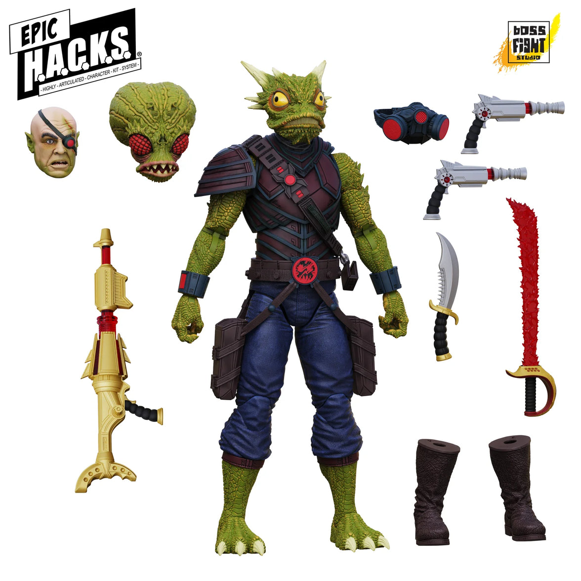 The Dark Hand: Space Pirate Clan Epic H.A.C.K.S. Core 1:12 Scale Action Figure - Boss Fight Studio with accessories and alternate heads