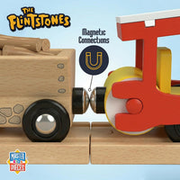 Flintstones Cave Mobile Wooden Train Engine - Classic Bedrock Adventure Toy with magnetic connectors by Master Pieces new in box