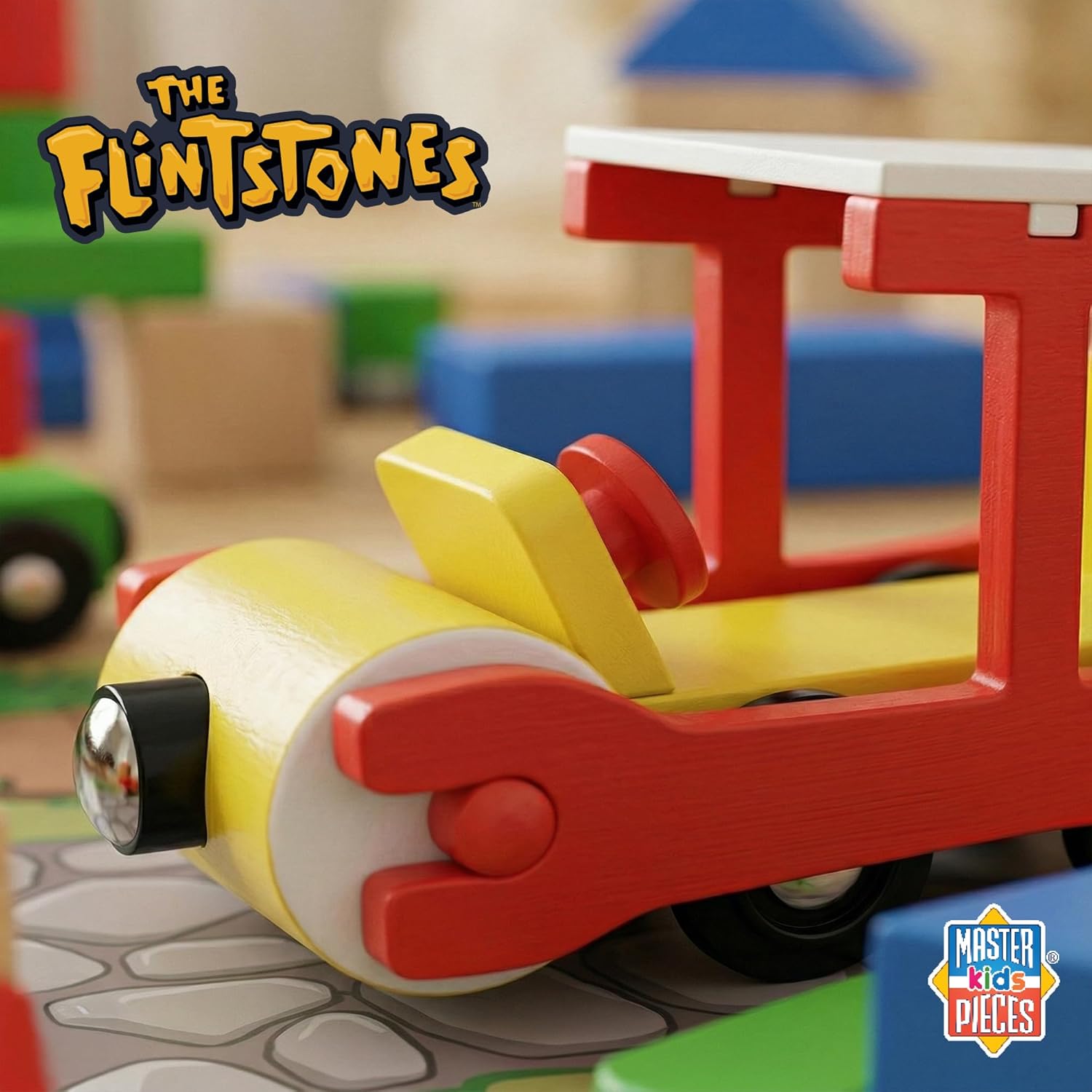 Flintstones Cave Mobile Wooden Train Engine - Classic Bedrock Adventure Toy new in box by Master Pieces collectible