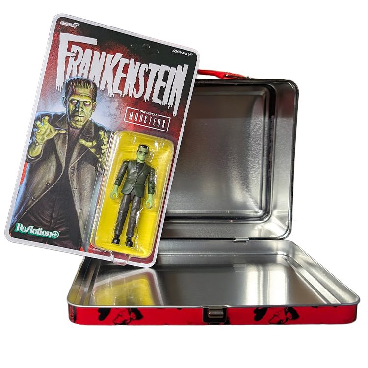 Frankenstein and Bride Universal Monsters ReAction Figure Set with Tin Tote Super7 Factory Entertainment