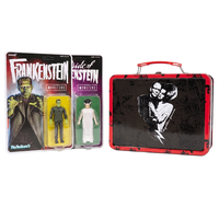 Frankenstein and Bride Universal Monsters ReAction Figure Set with Tin Tote Super7 Factory Entertainment