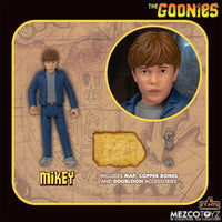 Mikey from The Goonies 1:18 Scale 3.75" 5 Points Retro Action Figure by Mezco with map and accessories.