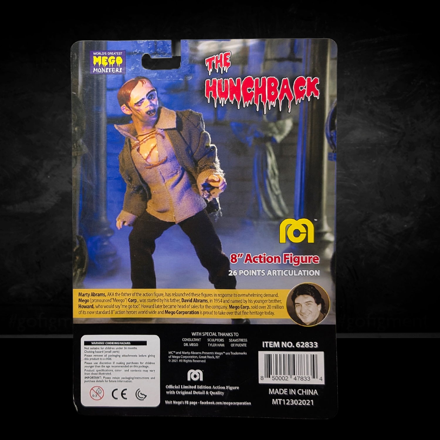 Hunchback of Notre Dame Articulated Mego Action Figure 8 inch in original packaging by Mego with detailed costume