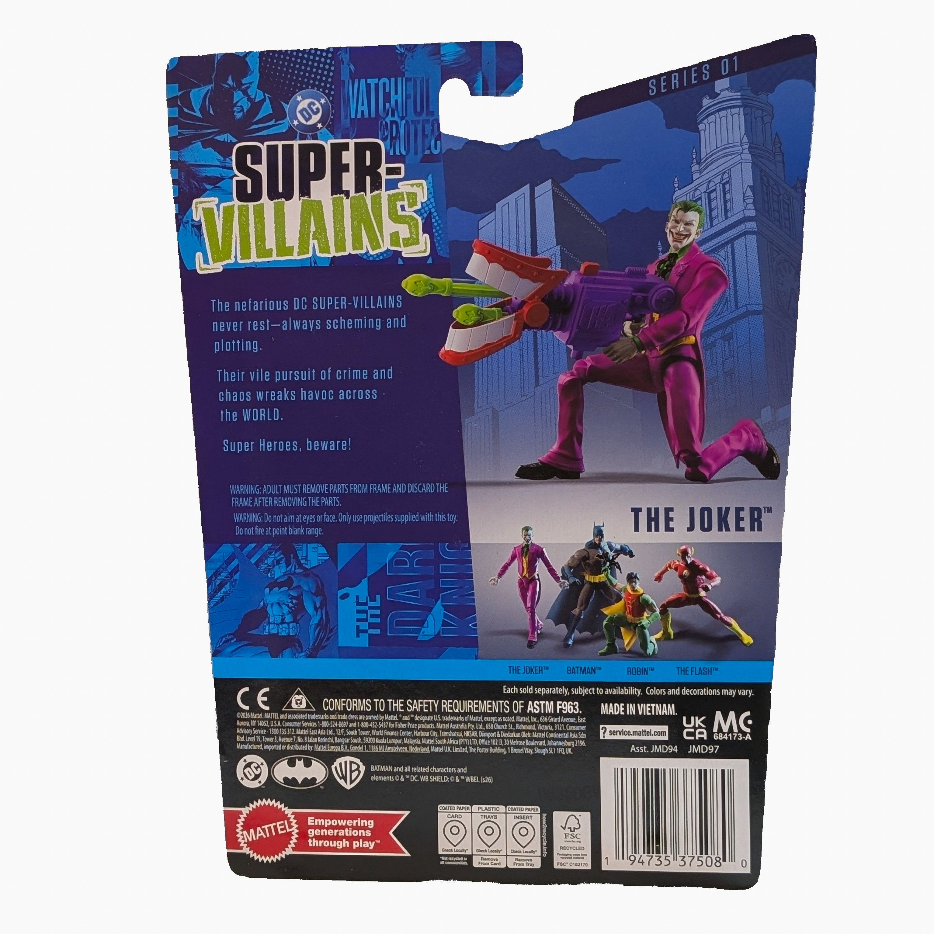 Joker DC Core Wave 1 Action Figure with Accessories Mattel new in box 6.5" scale collectible by Go Figment