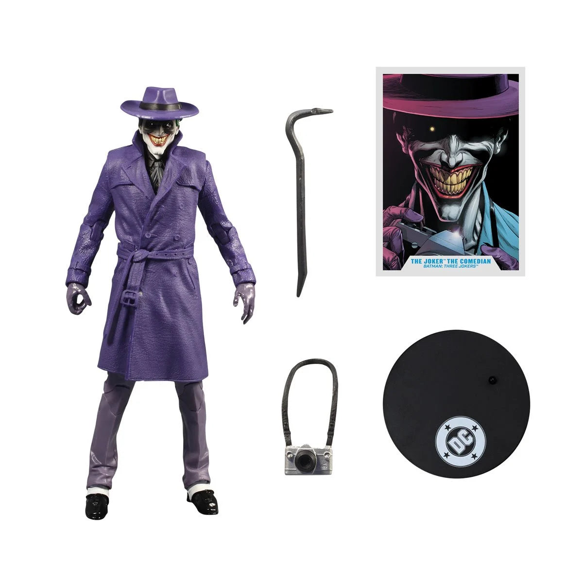The Joker Comedian 7" McFarlane Action Figure Batman Three Jokers Killing Joke by McFarlane Toys with accessories