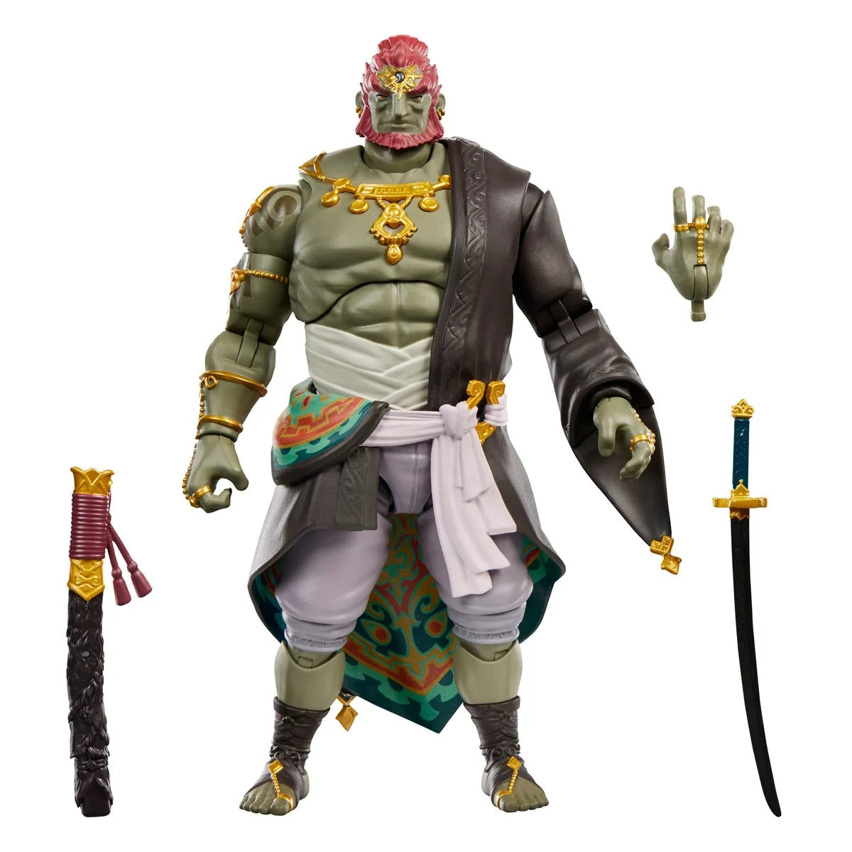 Ganondorf - The Legend of Zelda Heroes of Hyrule Tears of the Kingdom Deluxe Action Figure by Go Figment with accessories and extra hand.