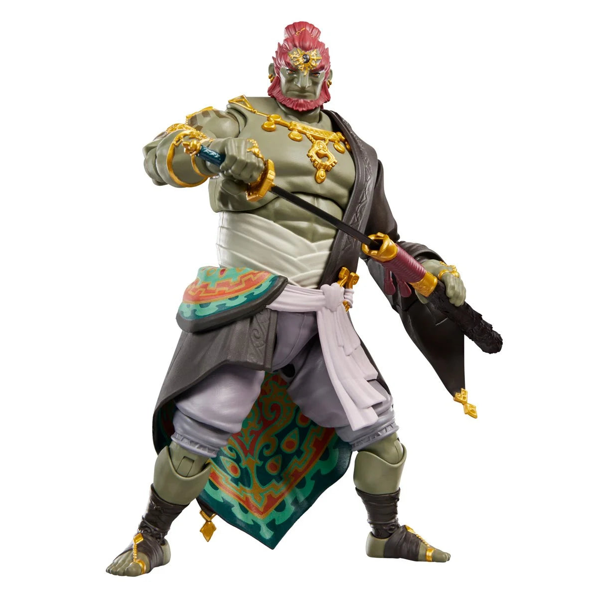 Ganondorf - The Legend of Zelda Heroes of Hyrule Tears of the Kingdom Deluxe Action Figure by Go Figment displayed wielding sword in battle pose