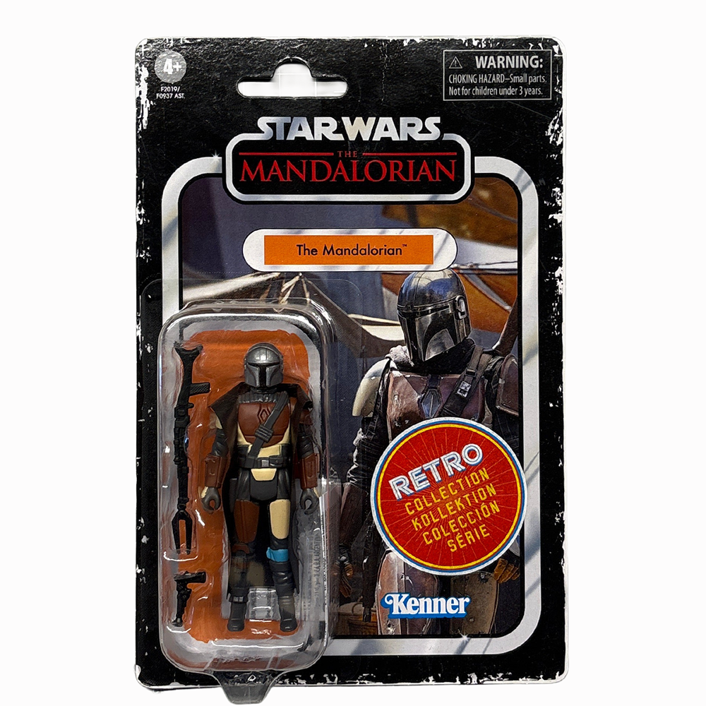 The Mandalorian Star Wars Retro Collection Action Figure 1:18 Scale MANDO by Kenner in retro blister packaging