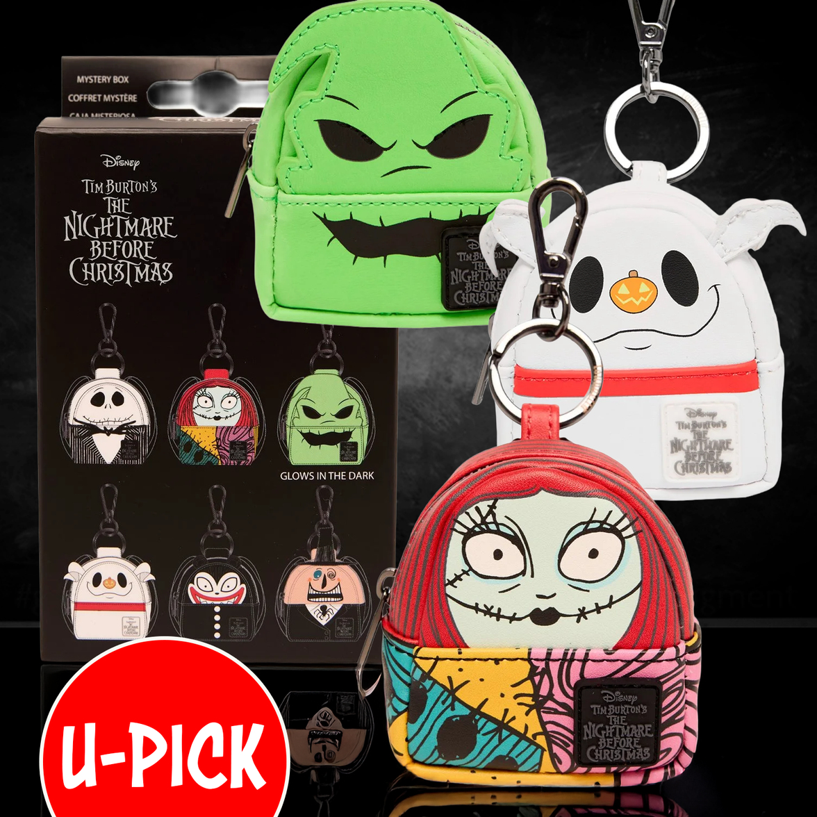 The Nightmare Before Christmas Loungefly Mini-Backpack Mystery Box Bag Charm Key Chain U-Pick by Loungefly collectible