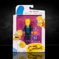 Jakks Pacific The Simpsons Mr. Burns 5-inch action figure in packaging with accessories on black background